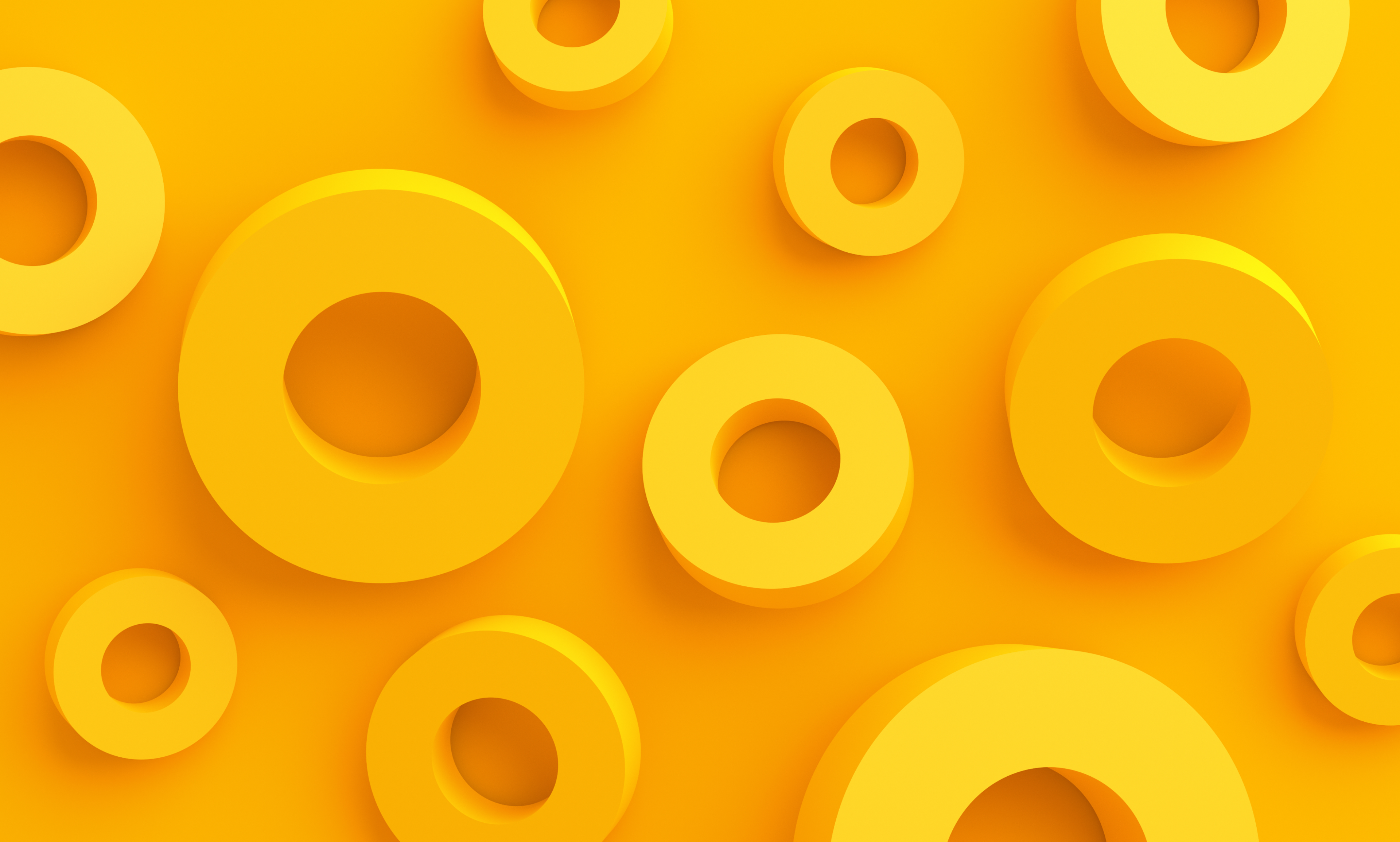 Yellow rings on a yellow background